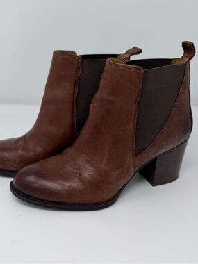 Sofft Brown Leather Chelsea Ankle Booties